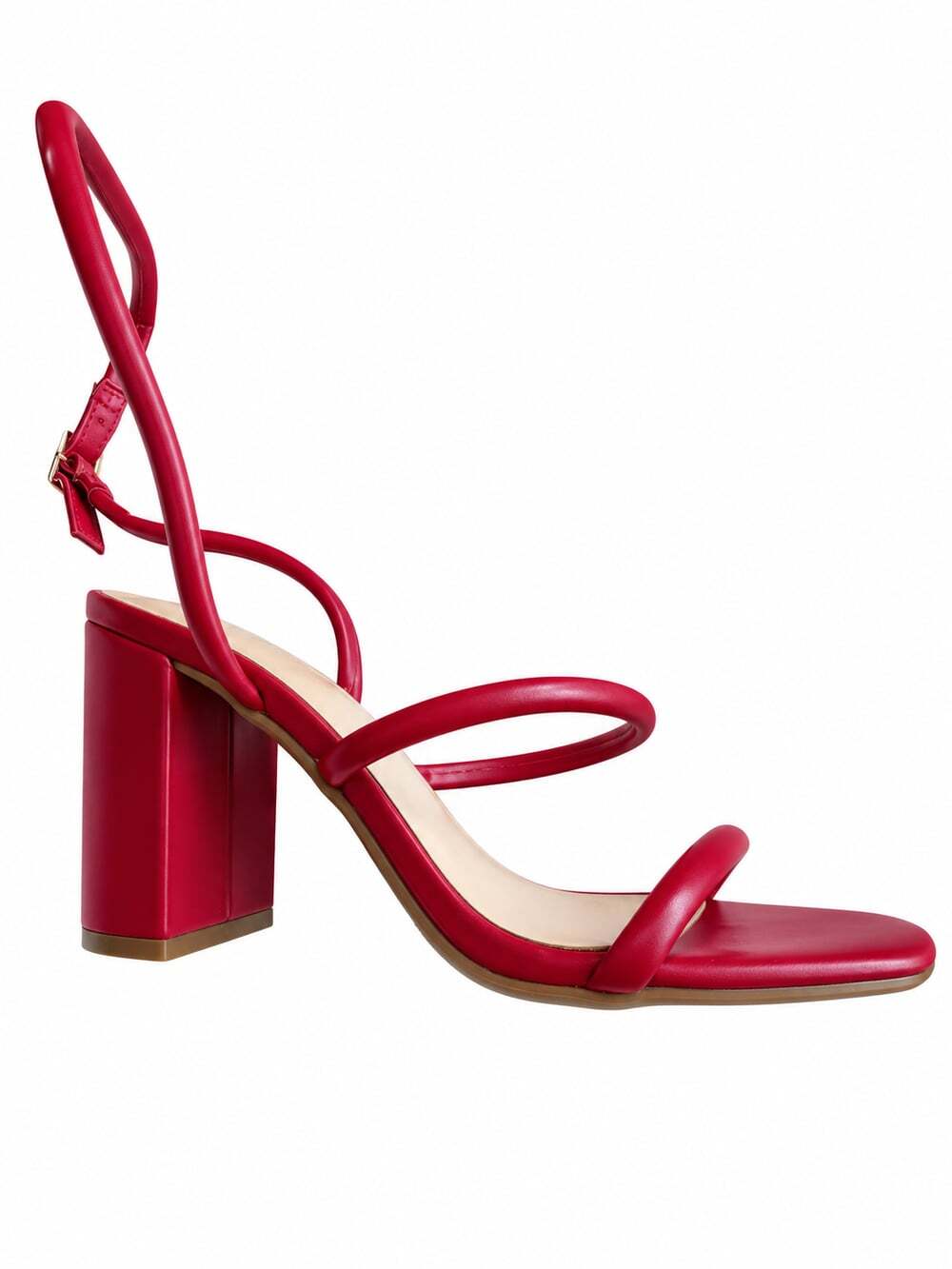 Dream Pairs Red Strappy Block Heel Sandals Homecoming Shoes Size 8